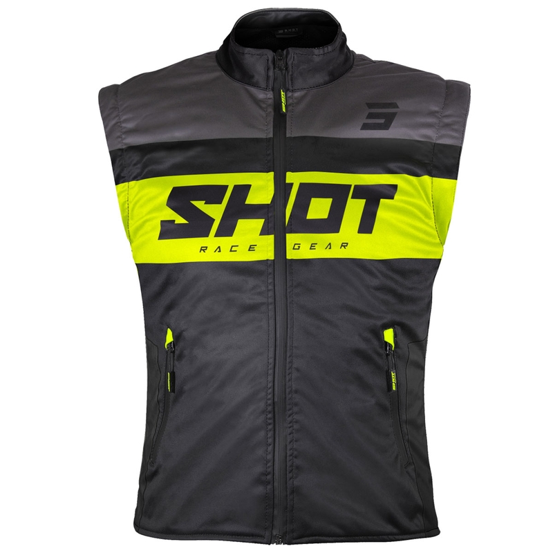 Shot Bodywarmer Lite motorcykelvest sort-fluo gul