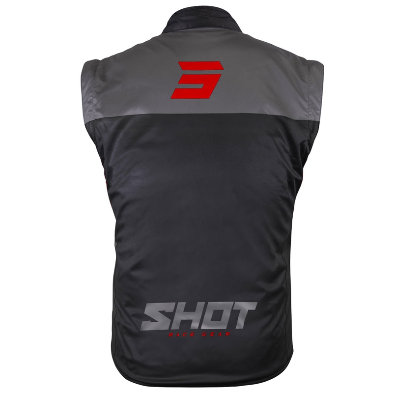 Shot Bodywarmer Lite motorcykelvest sort-rød