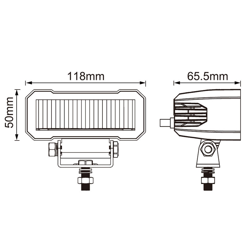 LED-lys SHARK 4,6" 20W sort