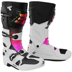 Shot Race 8 Holographic hvid-sort-pink motorcykelstøvler