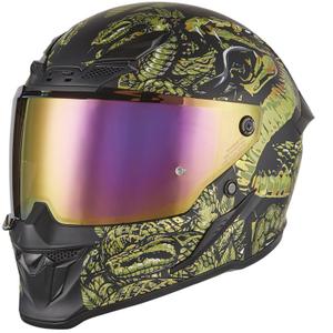 NOX Exlusiv Goliath Mythology fullface motorcykelhjelm, mat sort-guld