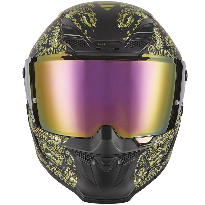 NOX Exlusiv Goliath Mythology fullface motorcykelhjelm, mat sort-guld
