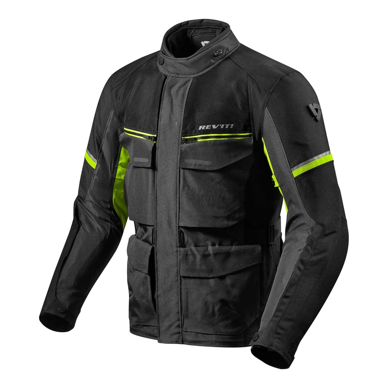 Revit Outback 3 sort-fluogul motorcykeljakke udsalg