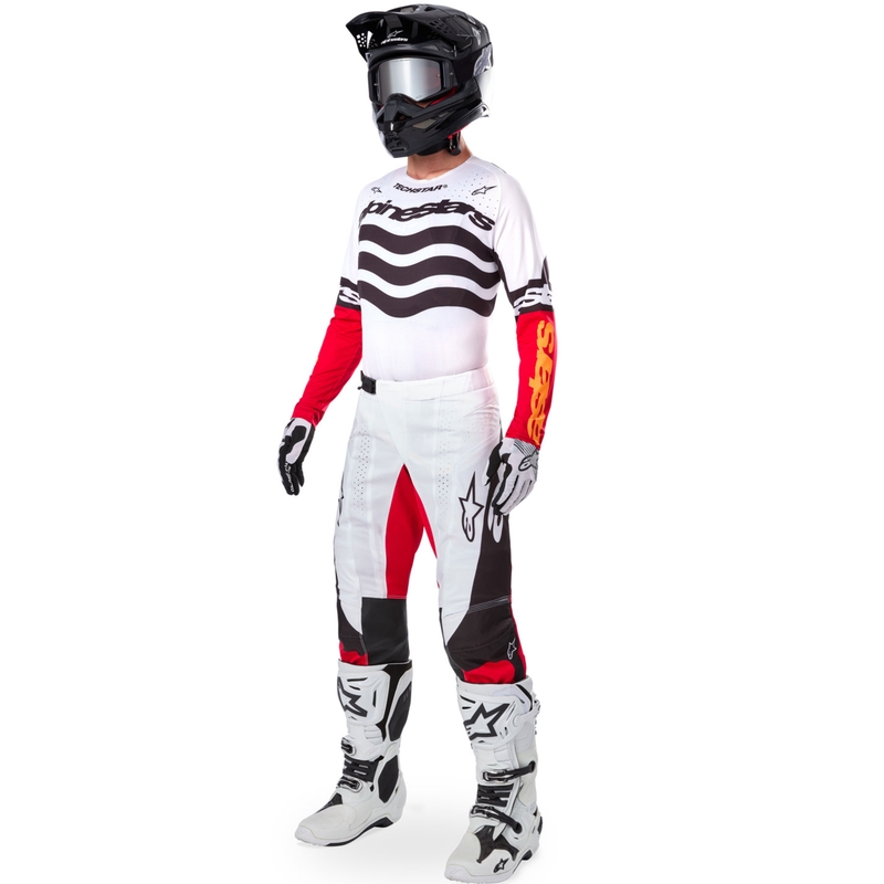 Alpinestars Techstar motocross trøje limited edition Mørk sort-hvid-fluo rød-orange