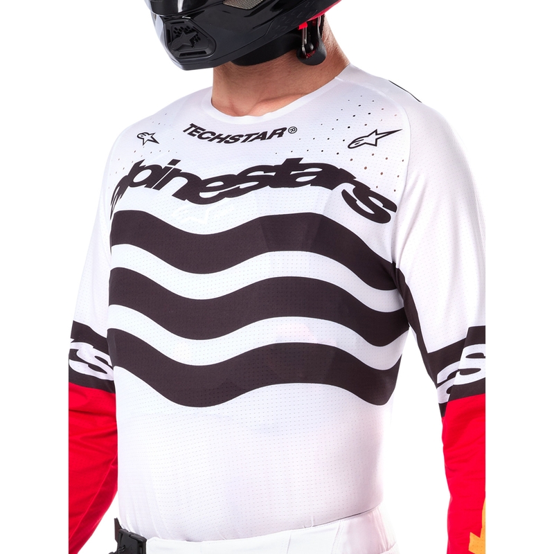 Alpinestars Techstar motocross trøje limited edition Mørk sort-hvid-fluo rød-orange