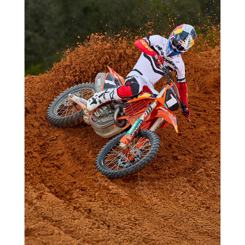 Alpinestars Techstar motocrossbukser limited edition dyb sort-hvid-fluo rød-orange