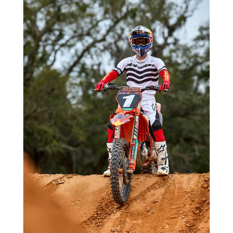 Alpinestars Techstar motocrossbukser limited edition dyb sort-hvid-fluo rød-orange