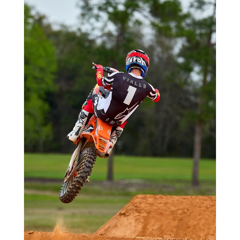 Alpinestars Techstar motocrossbukser limited edition dyb sort-hvid-fluo rød-orange