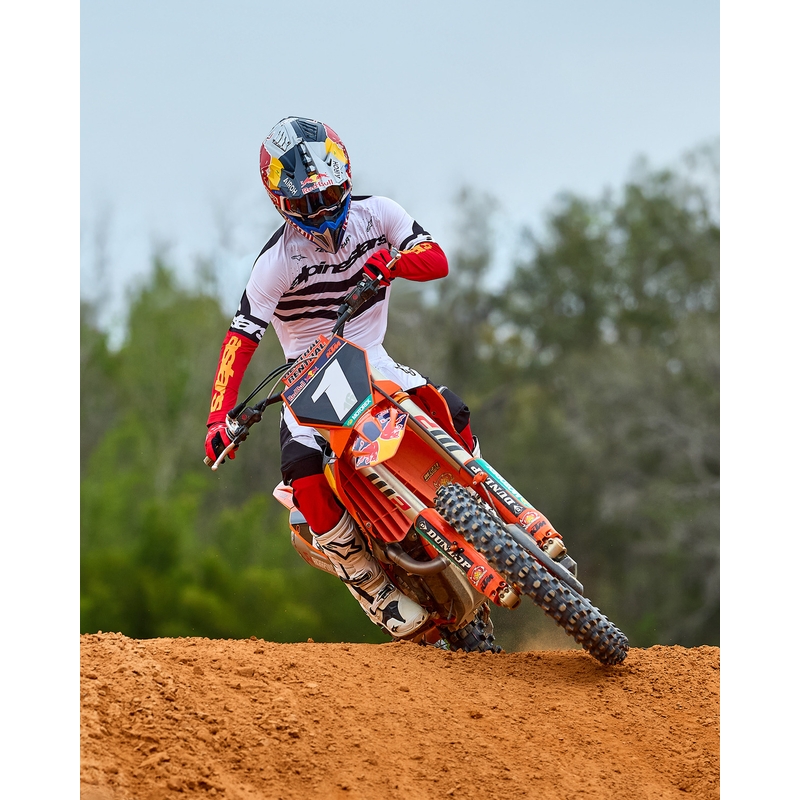 Alpinestars Techstar motocrossbukser limited edition dyb sort-hvid-fluo rød-orange