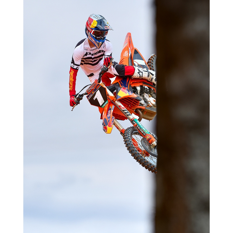 Alpinestars Techstar motocrossbukser limited edition dyb sort-hvid-fluo rød-orange