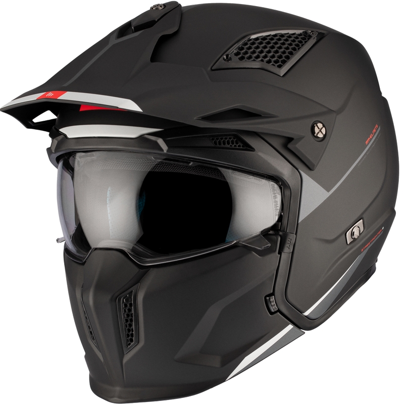 Åbenhjelm med maske MT Streetfighter SV S Solid A1 sort mat
