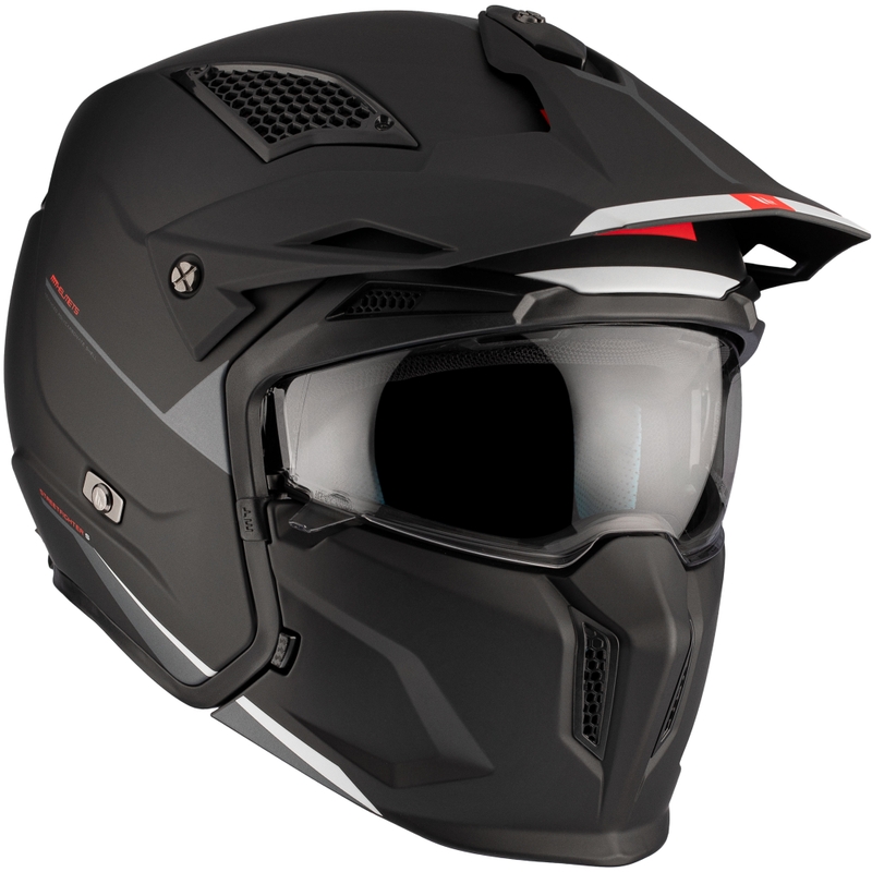 Åbenhjelm med maske MT Streetfighter SV S Solid A1 sort mat