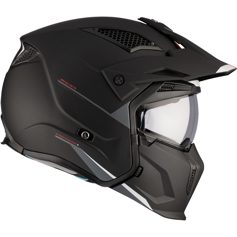 Åbenhjelm med maske MT Streetfighter SV S Solid A1 sort mat