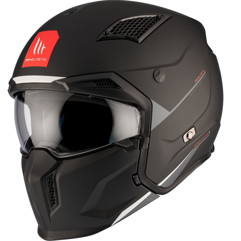 Åbenhjelm med maske MT Streetfighter SV S Solid A1 sort mat