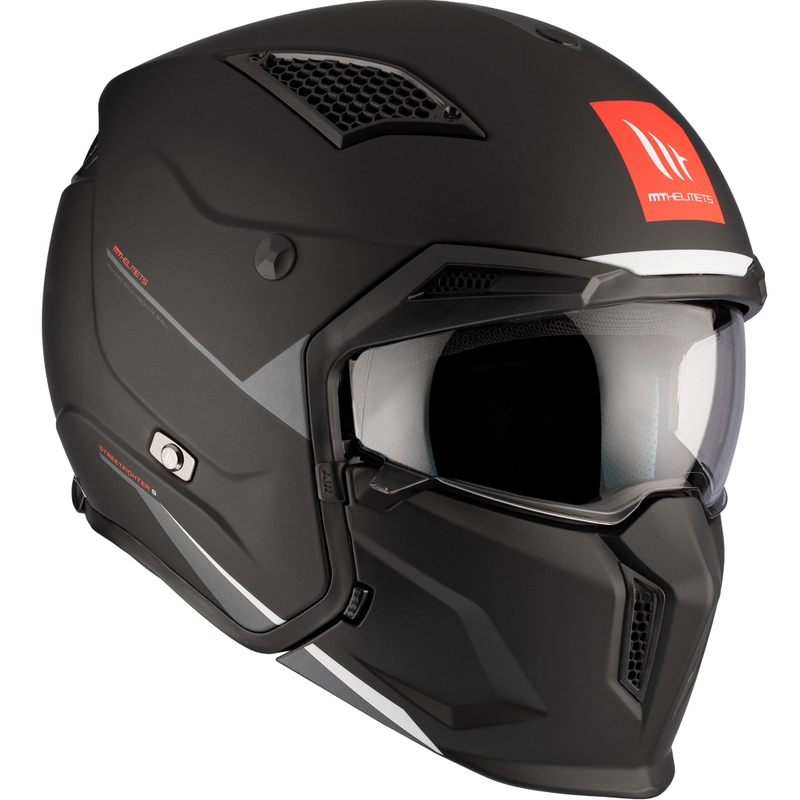 Åbenhjelm med maske MT Streetfighter SV S Solid A1 sort mat