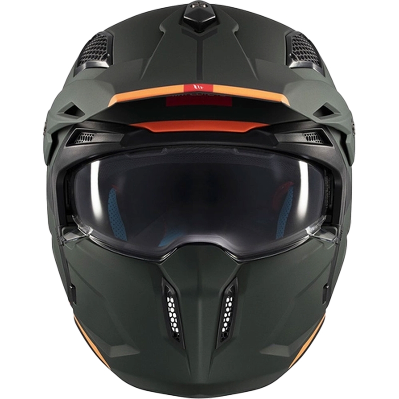 Åben hjelm med maske MT Streetfighter SV S Solid A6 matgrøn
