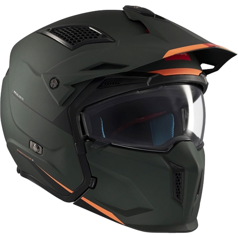 Åben hjelm med maske MT Streetfighter SV S Solid A6 matgrøn