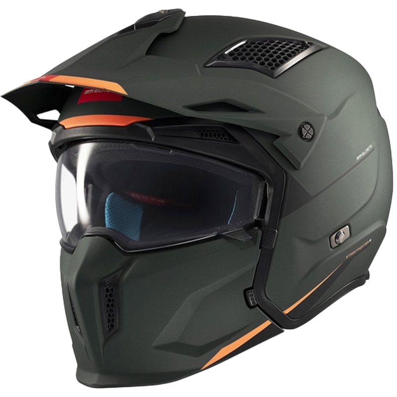 Åben hjelm med maske MT Streetfighter SV S Solid A6 matgrøn