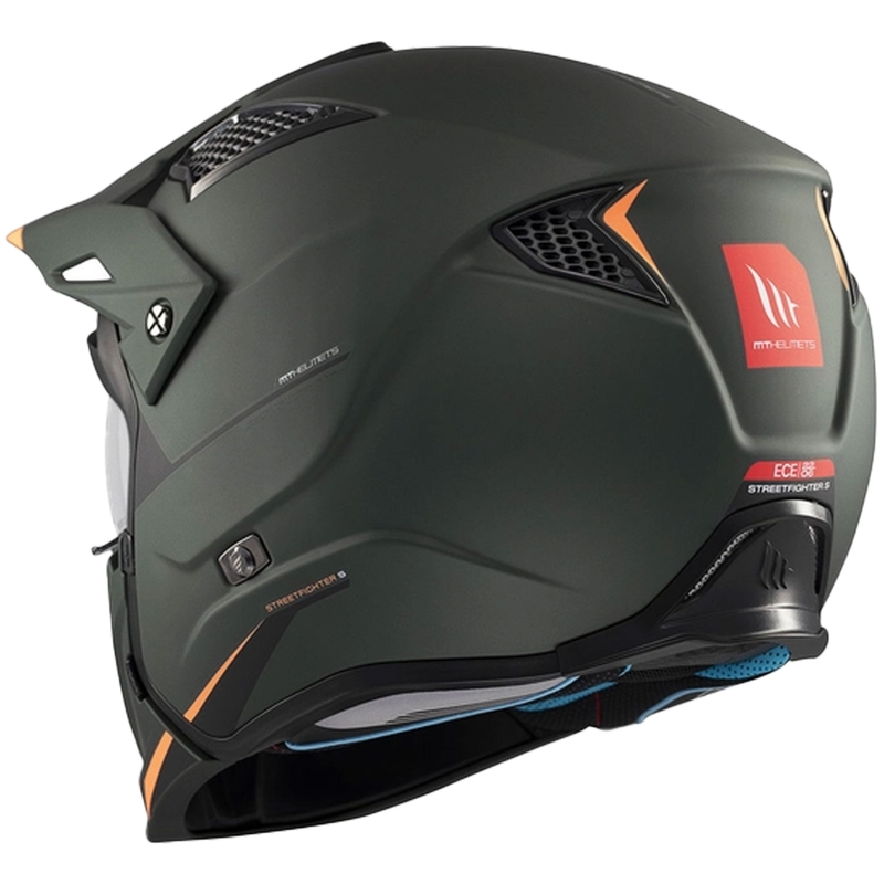 Åben hjelm med maske MT Streetfighter SV S Solid A6 matgrøn