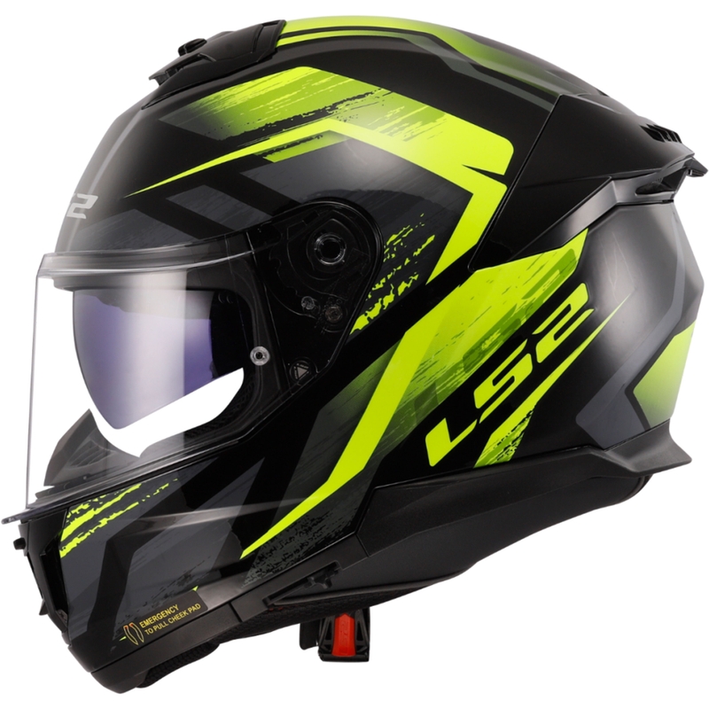 Integralhjelm LS2 FF808 Stream II Fury sort-fluo gul