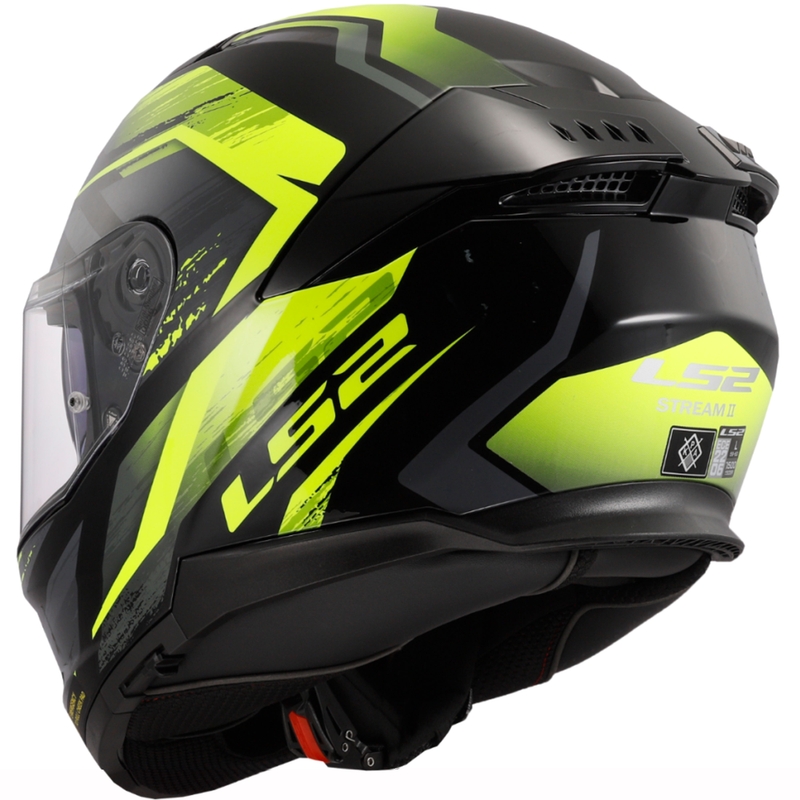 Integralhjelm LS2 FF808 Stream II Fury sort-fluo gul