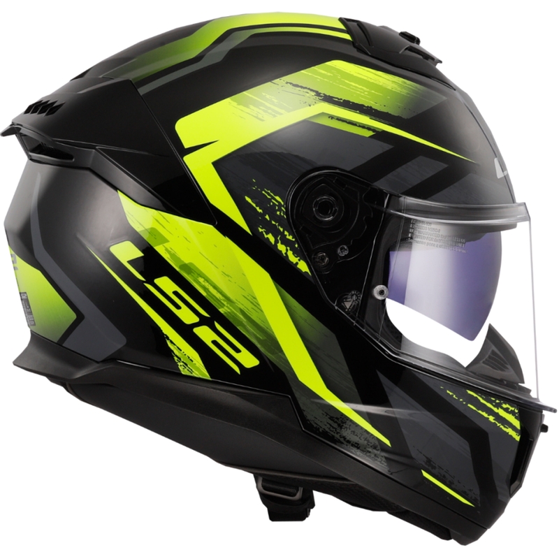 Integralhjelm LS2 FF808 Stream II Fury sort-fluo gul