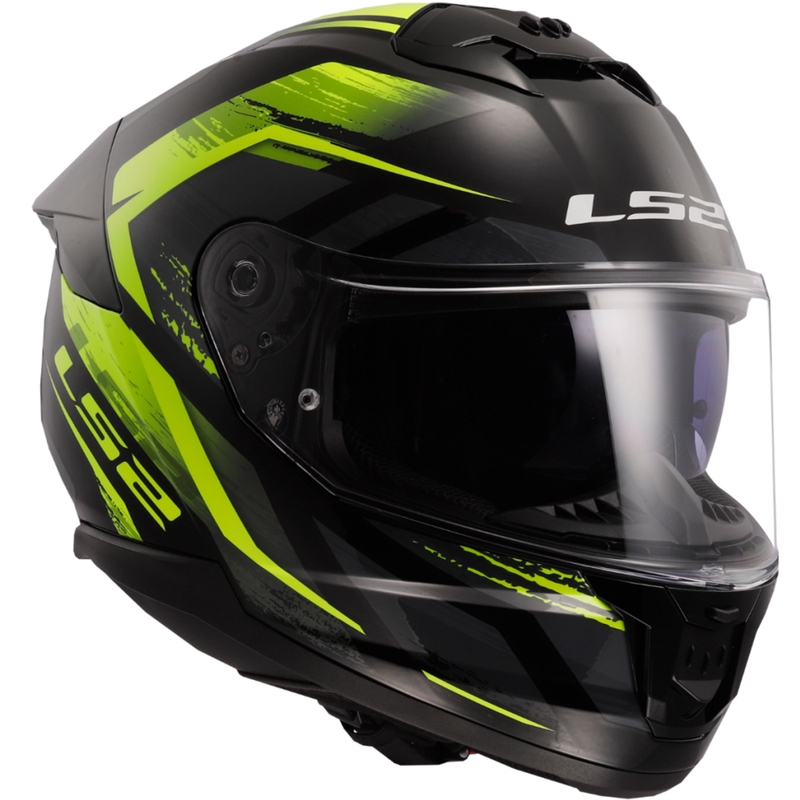 Integralhjelm LS2 FF808 Stream II Fury sort-fluo gul