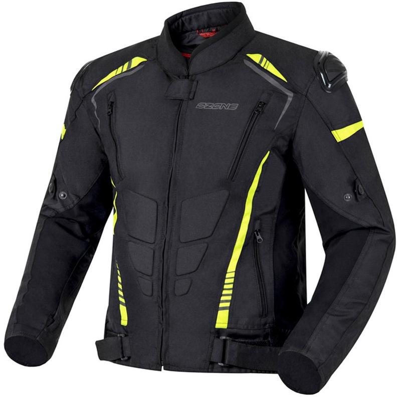 Ozone Pulse sort-fluogul motorcykeljakke