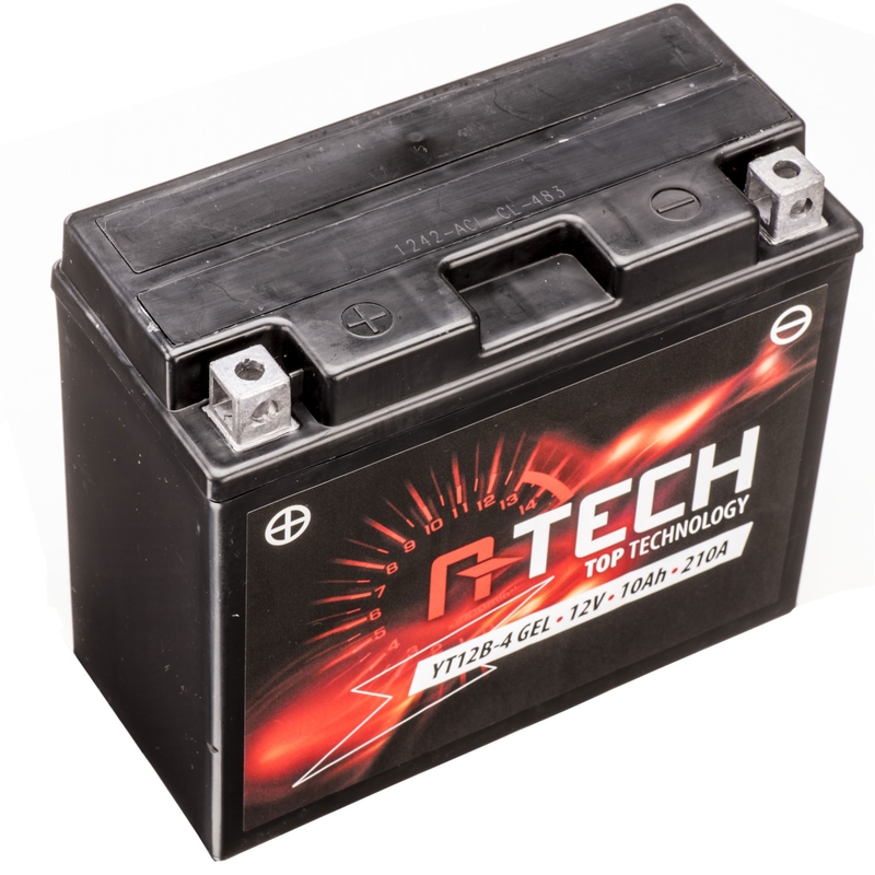 Gelbatteri A-TECH 12V, YT12B-4, YT12B-BS, 12V, 10Ah, 210A, vedligeholdelsesfrit