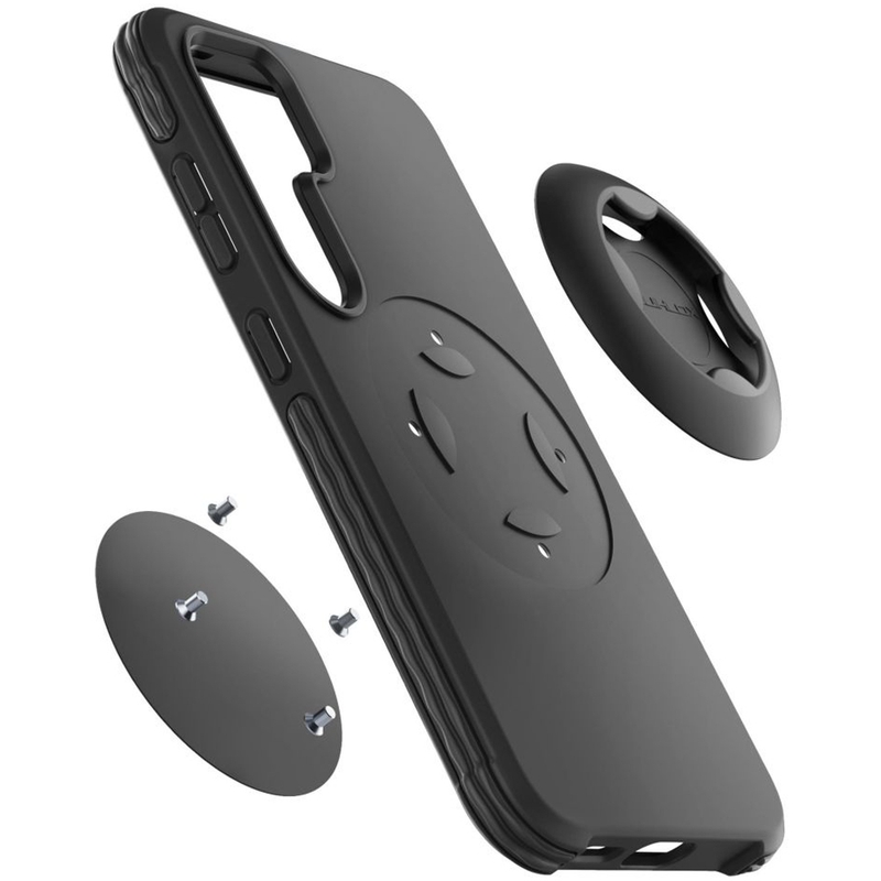 Interphone QUIKLOX Tetraforce beskyttelsescover til Samsung Galaxy S25 Plus, sort