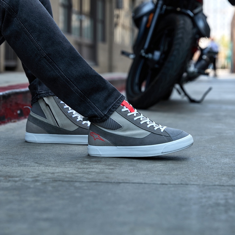 Alpinestars Stated motorcykelstøvler lysegrå-fluo rød-hvid