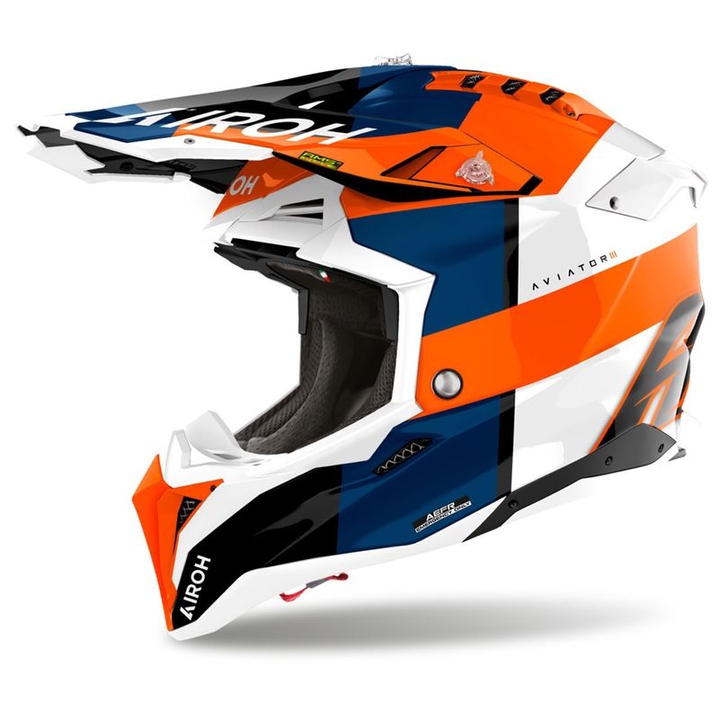 Motocross hjelm Airoh Aviator 3 Monarch blank orange