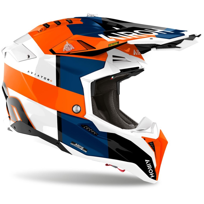 Motocross hjelm Airoh Aviator 3 Monarch blank orange