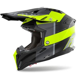 Airoh Aviator 3 Monarch motocross hjelm, mat gul