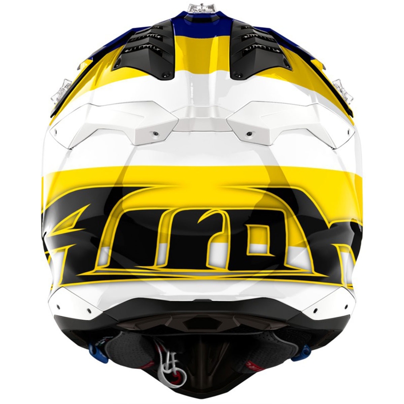 Airoh Aviator 3 Monarch motocrosshjelm blå-gul blank
