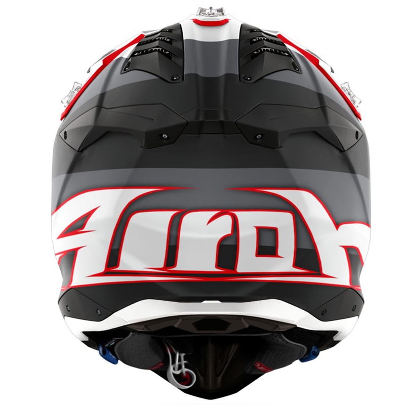 Motocross hjelm Airoh Aviator 3 Monarch grå-rød mat