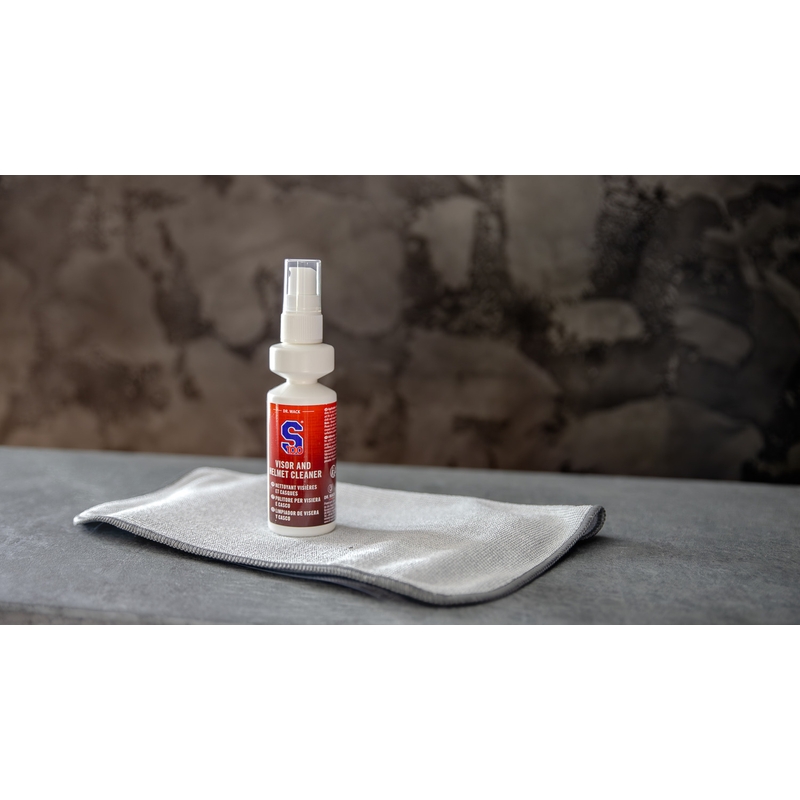 Visir- og hjelmrens S100 med mikrofiberklud - Visir- og hjelmrens 100 ml