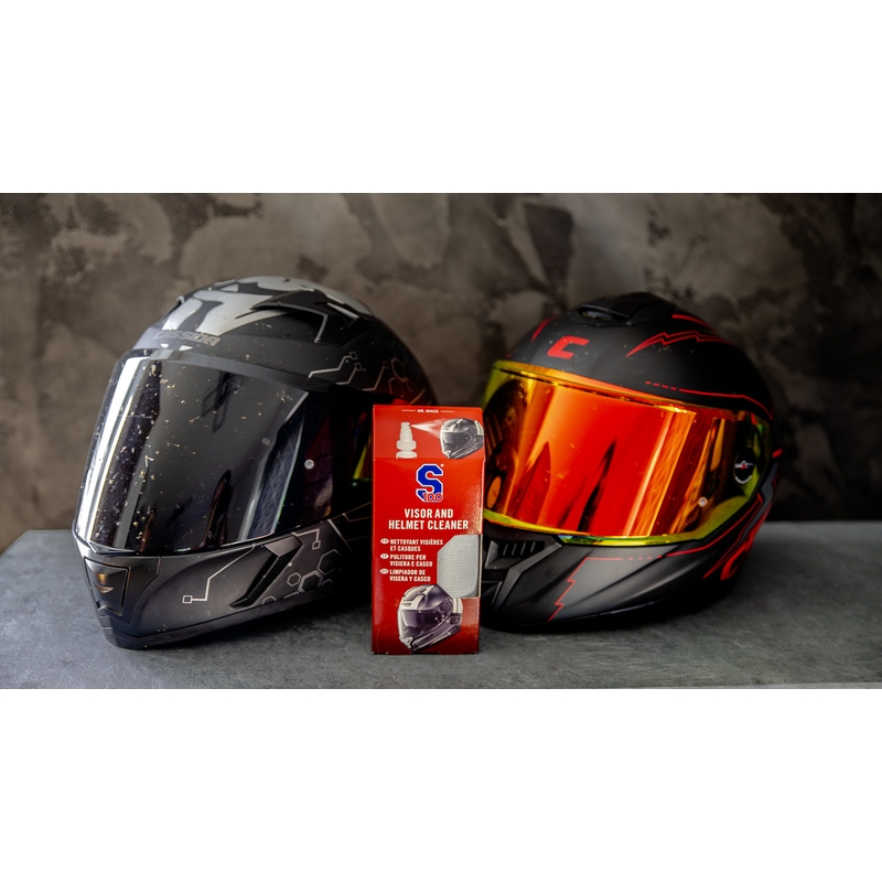 Visir- og hjelmrens S100 med mikrofiberklud - Visir- og hjelmrens 100 ml