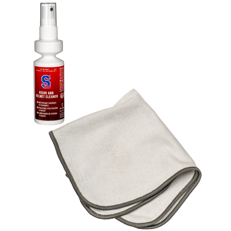 Visir- og hjelmrens S100 med mikrofiberklud - Visir- og hjelmrens 100 ml