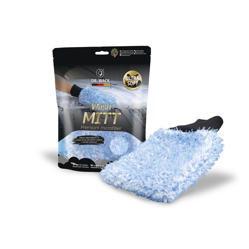 Mikrofiber vaskehandsker Dr. Wack Wash mitt blå