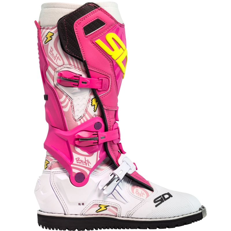 Motorcykelstøvler SiDi Crossair HD End BB001 pink-hvid