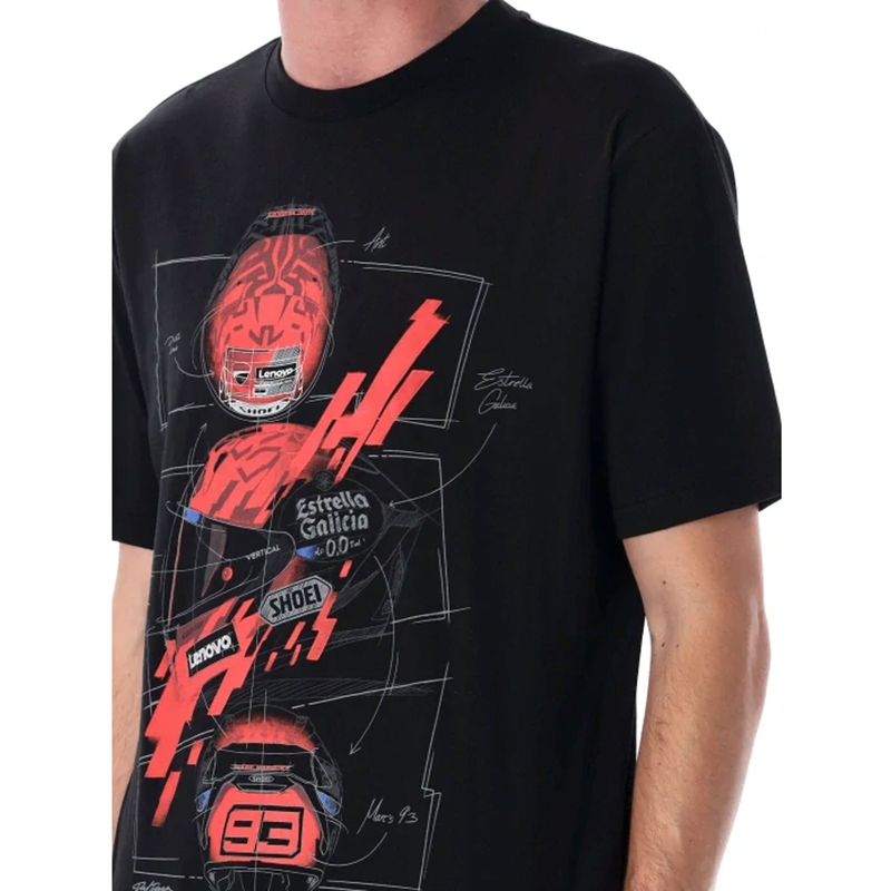 Ducati Marc Marquez T-shirt - hjelm MotoGP sort-rød