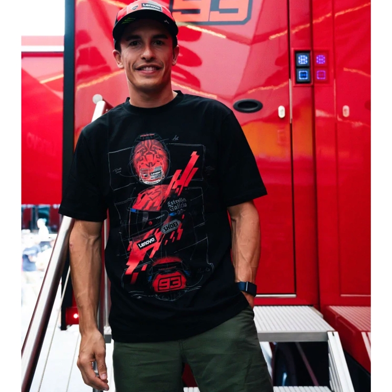Ducati Marc Marquez T-shirt - hjelm MotoGP sort-rød