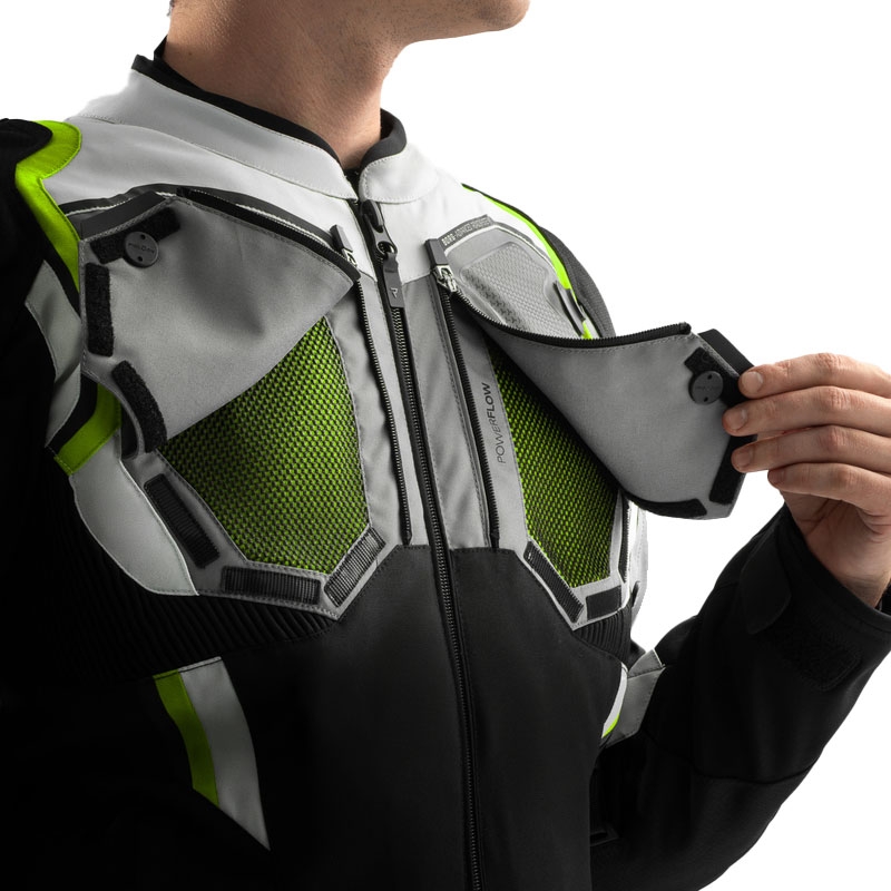 Rebelhorn Borg II motorcykeljakke sort-grå-fluo gul