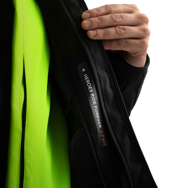Rebelhorn Borg II motorcykeljakke sort-grå-fluo gul