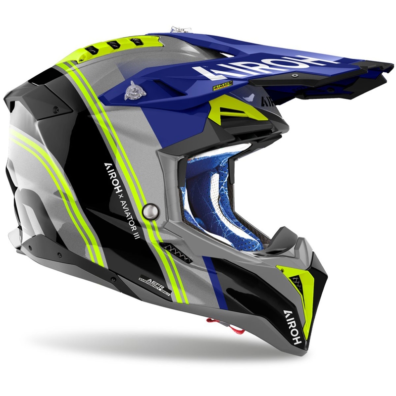 Motocross hjelm Airoh Aviator 3 Hima blå blank