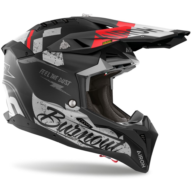 Airoh Aviator 3 Burnout motocross hjelm sort mat