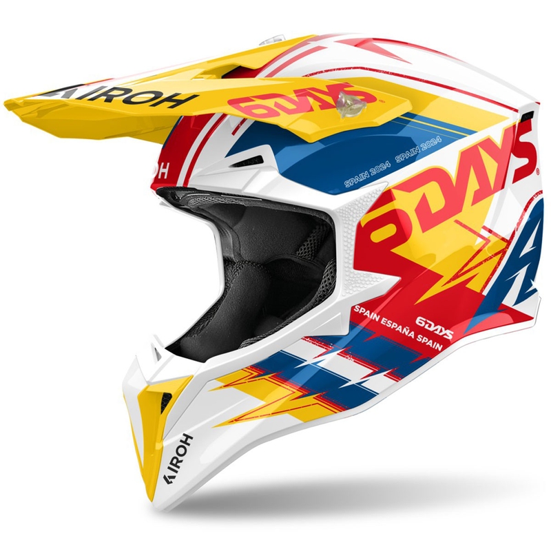 Motocross hjelm Airoh Wraaap Six Days Spain blank flerfarvet