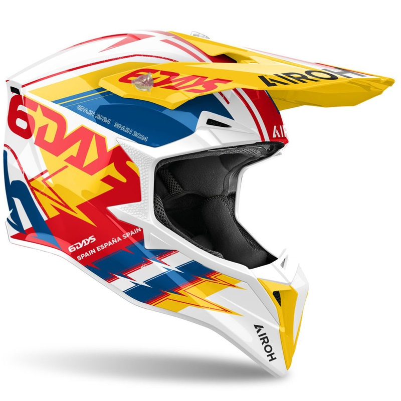 Motocross hjelm Airoh Wraaap Six Days Spain blank flerfarvet