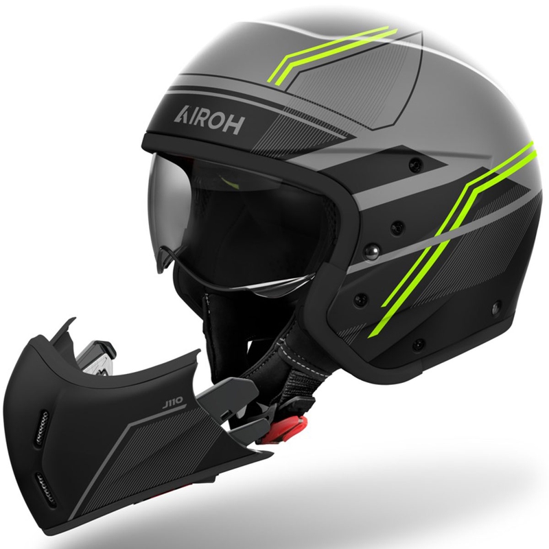 Modulær motorcykelhjelm Airoh J110 Slim mat gul